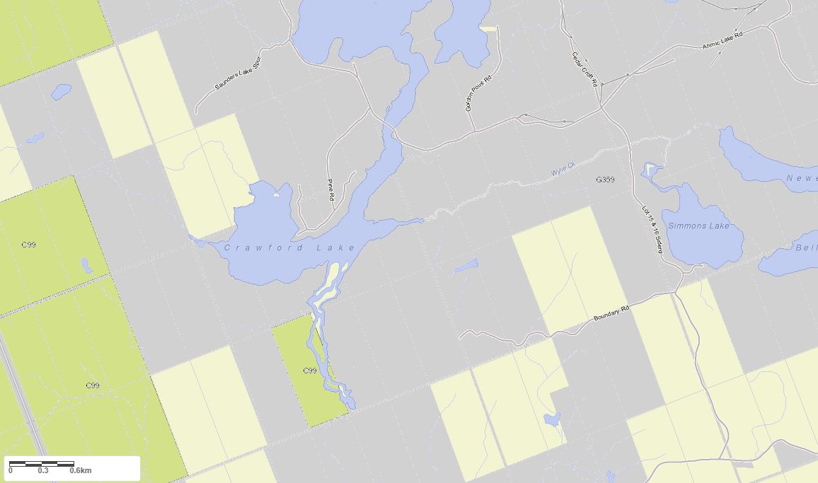 Crown Land Map of Crawford Lake in Municipality of Magnetawan and the District of Parry Sound